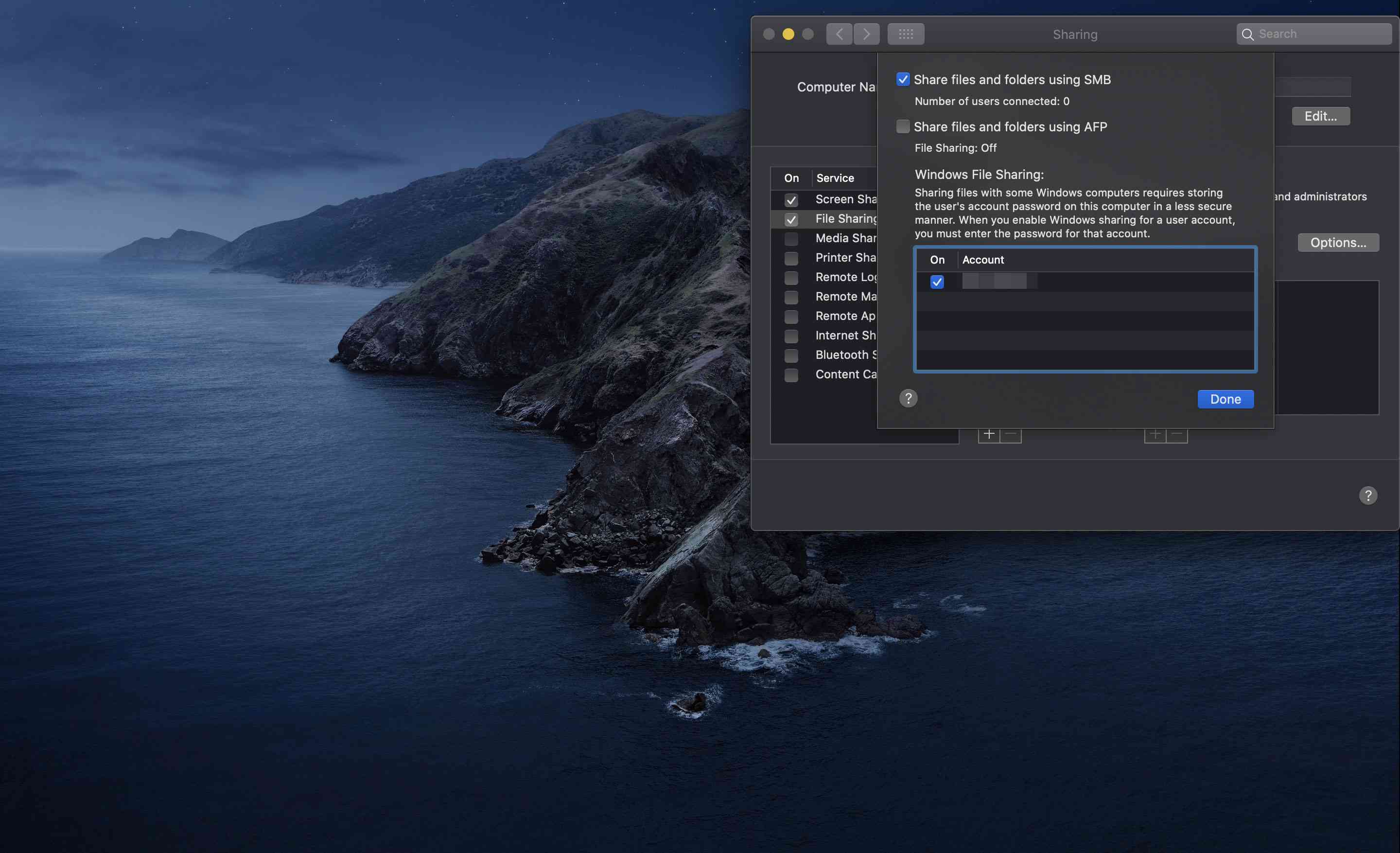 connecting windows 10 for file sharing with mac